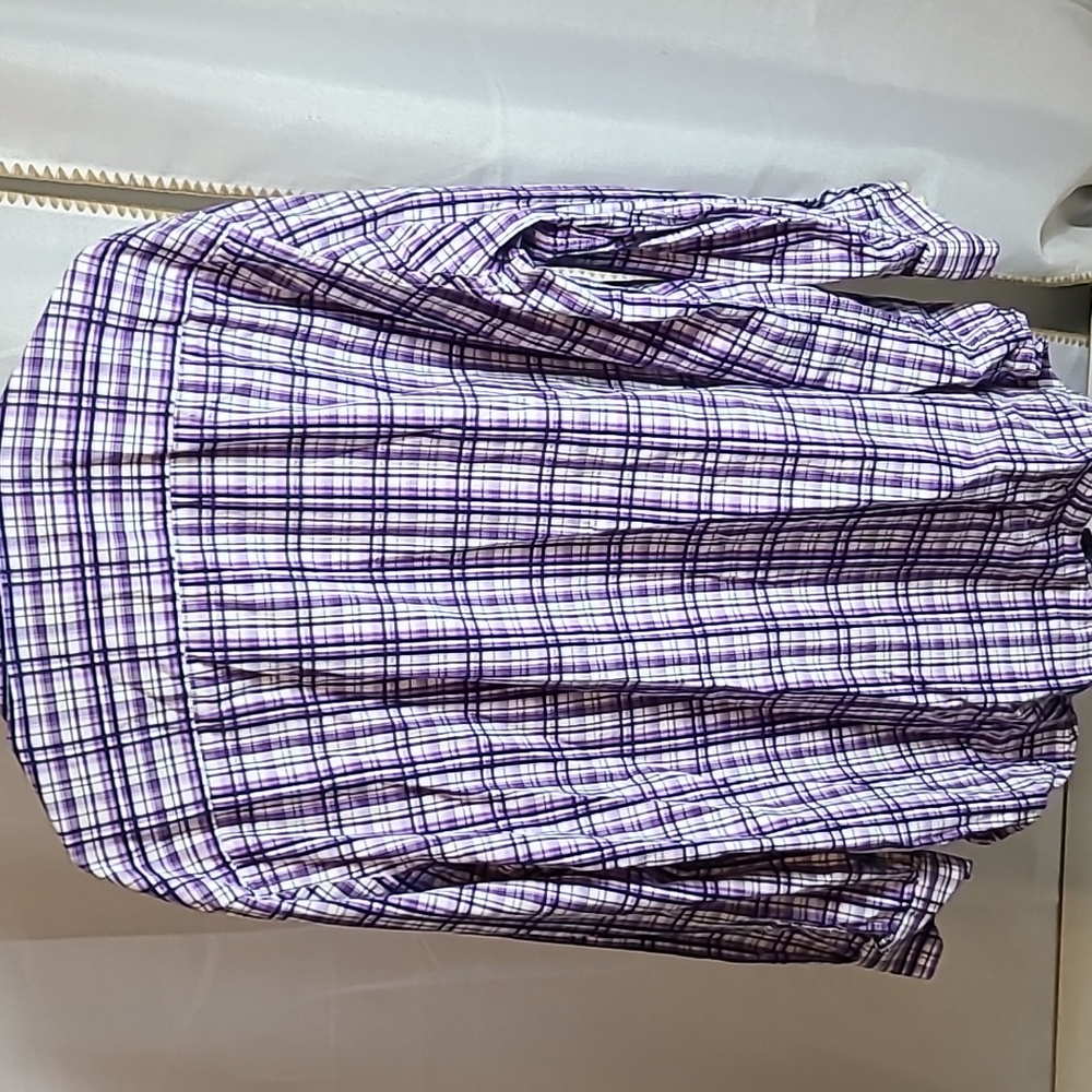 Tailorbyrd Collection Button Up Shirt Mens Purple  Plaid 2x Pocket - Picture 5 of 5